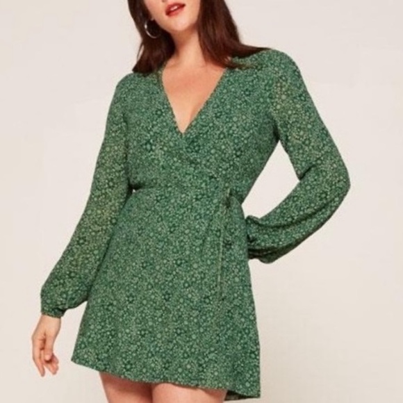 ✨NWT✨ Reformation Luca Dress in Green Verdugo - Picture 1 of 10